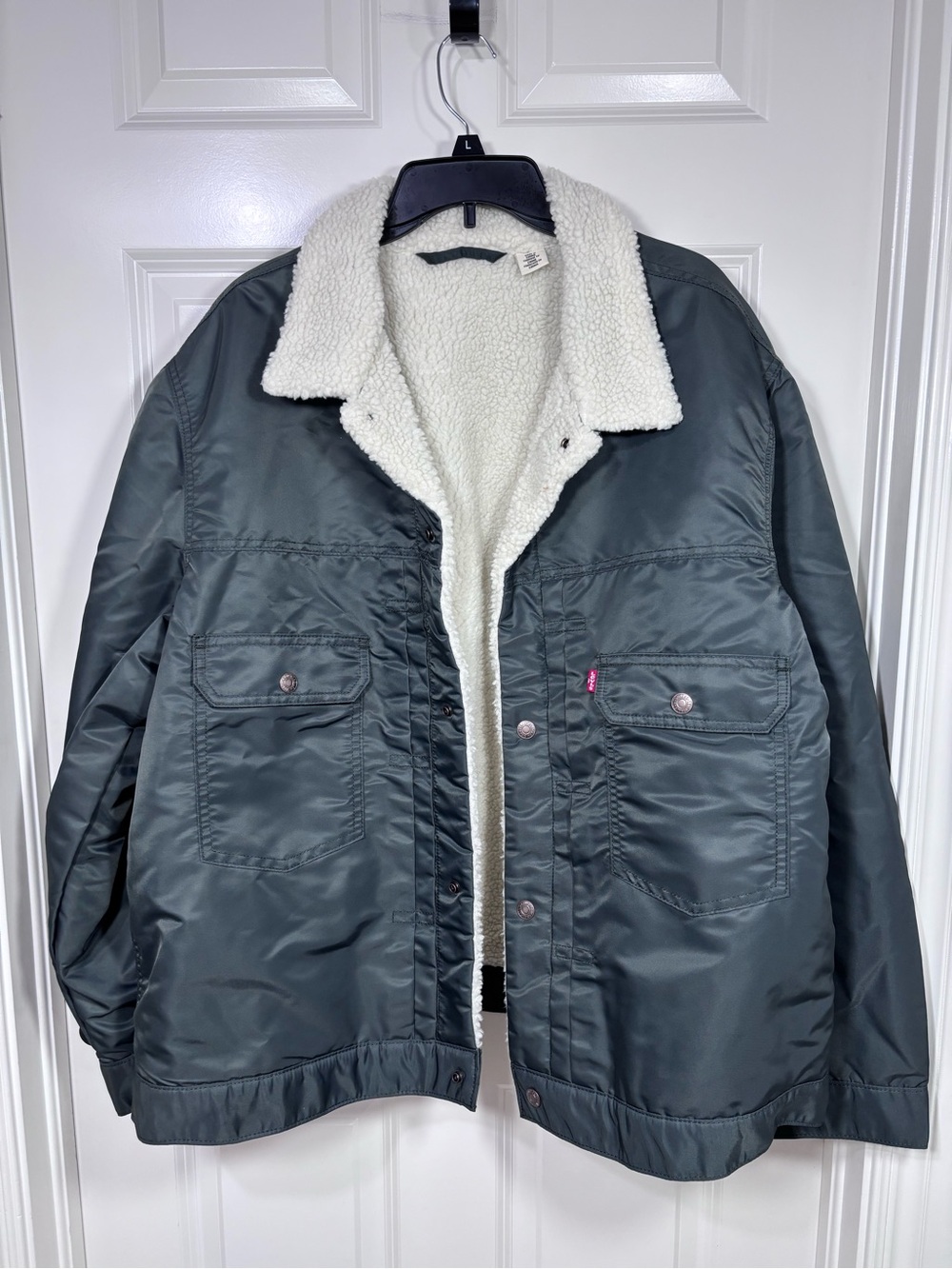 Levi's Type II Sherpa Lined Trucker Jacket Men’s XXL Green/Gray